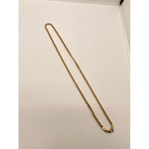 44 - 9ct yellow gold curb necklace, approx length 18, stamped 375, approx weight 16g