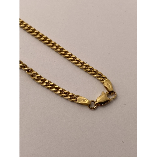 44 - 9ct yellow gold curb necklace, approx length 18, stamped 375, approx weight 16g