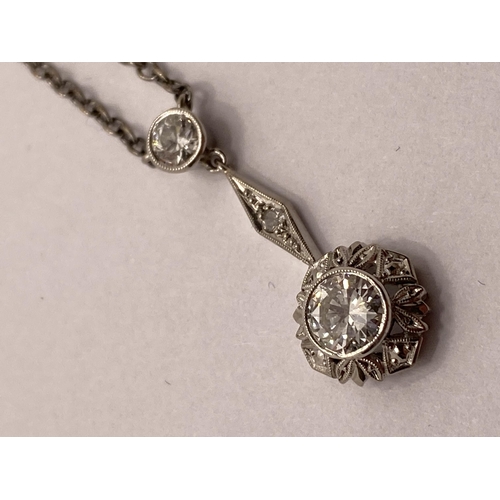 46 - Diamond drop pendant approx combined 0.70ct