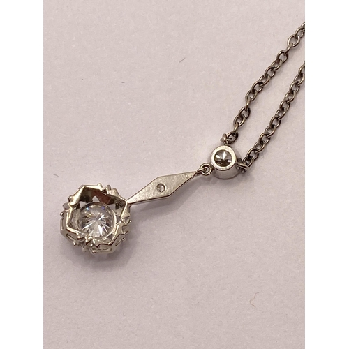 46 - Diamond drop pendant approx combined 0.70ct