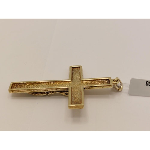 60 - A substantial 9ct gold pendant in the form of  Jesus on the Crucifix overall length 7cm with hallmar... 