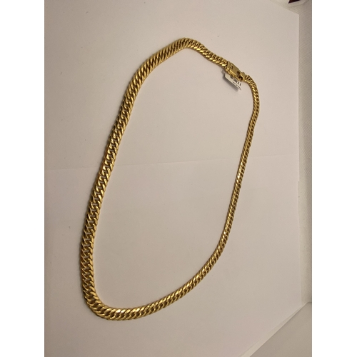 68 - Heavy 9ct yellow gold 7mm db curb necklace, approx length 24, approx weight 72g