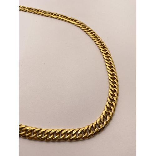 68 - Heavy 9ct yellow gold 7mm db curb necklace, approx length 24, approx weight 72g