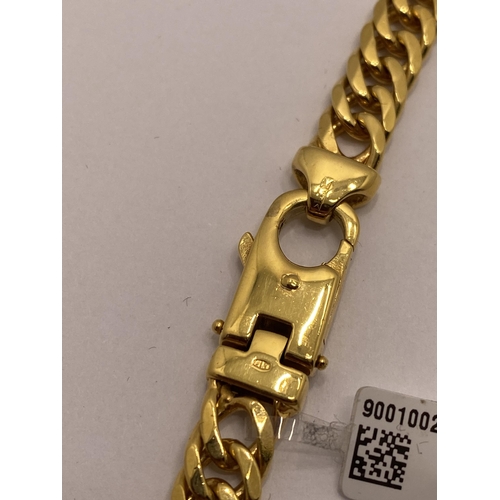 68 - Heavy 9ct yellow gold 7mm db curb necklace, approx length 24, approx weight 72g