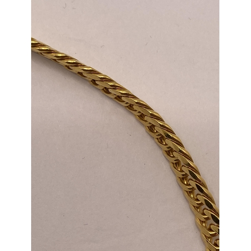 68 - Heavy 9ct yellow gold 7mm db curb necklace, approx length 24, approx weight 72g