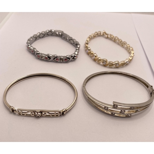 103 - A selection of predominately silver and white metal bracelets, marked 925, x8 items in total