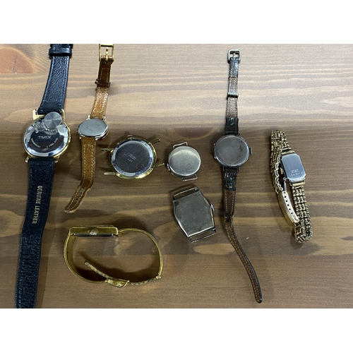 201 - A selection of wristwatches and watch faces, to include a vintage ladies wristwatch with silver mark... 