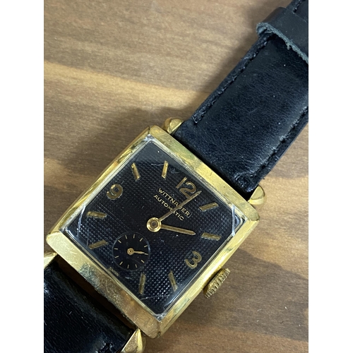 203 - A selection of gold and gold-coloured wristwatches including, a watch marked House of Jobin, 17 jewe... 