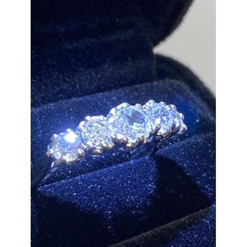 233 - 18ct white gold (tested) graduated five stone diamond ring stamped 18ct, approx 1.65cts, approx size... 