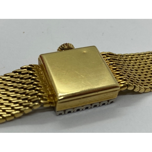 195 - Omega gold and diamond ladies wristwatch, with hallmarks