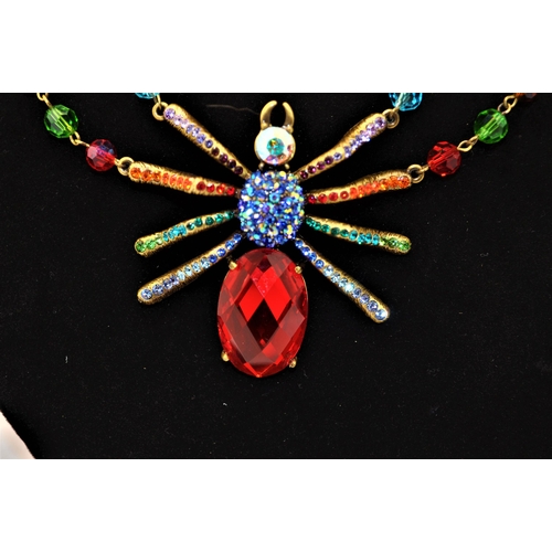 136 - A Butler and Wilson large rainbow / multicoloured spider necklace (approx. size of spider l 7cm x w ... 