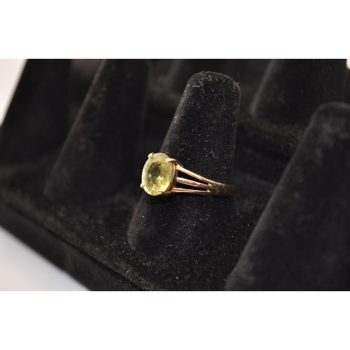 164 - 9ct gold Peridot bracelet, earrings and ring boxed set, hallmarked 375, approx ring size O