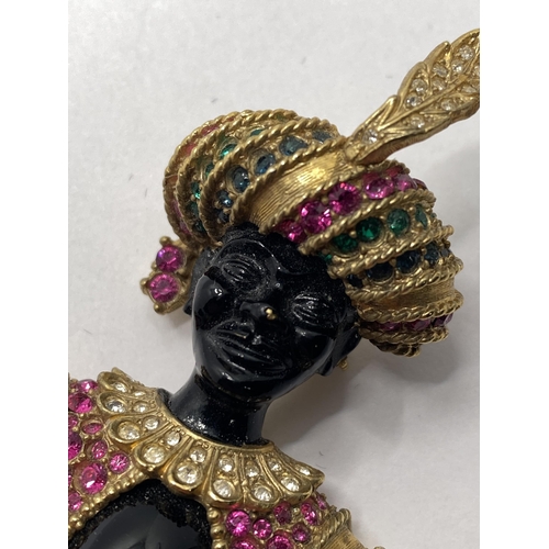 115 - Vintage Sphinx blackamoor brooch plus Sphinx brooch in the form of bird of paradise A/F