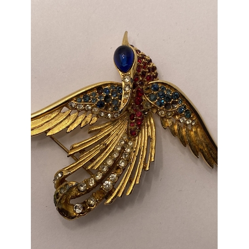 115 - Vintage Sphinx blackamoor brooch plus Sphinx brooch in the form of bird of paradise A/F