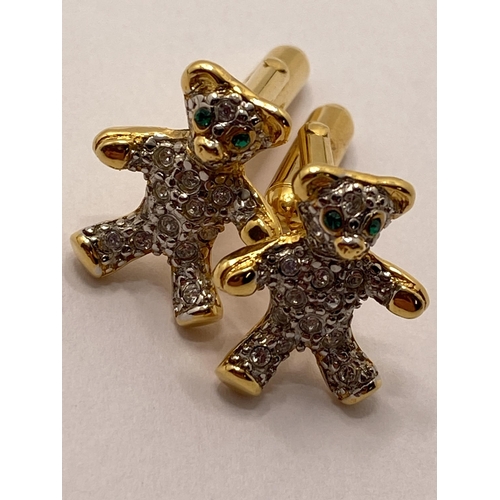 146 - Butler & Wilson jewellery items consisting of  cute Teddy bear crystal cufflinks together with cryst... 