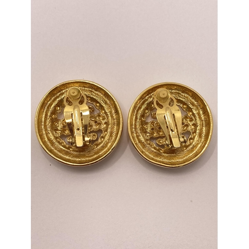 153 - Rare pair of Givenchy gold tone clip on earrings   - please also see Lot 172