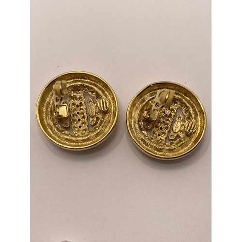 153 - Rare pair of Givenchy gold tone clip on earrings   - please also see Lot 172