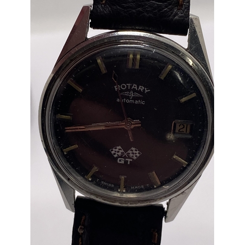 205a - Two wristwatches to include an automatic watch with date, marked Rotary, GT, Swiss made waterproof p... 