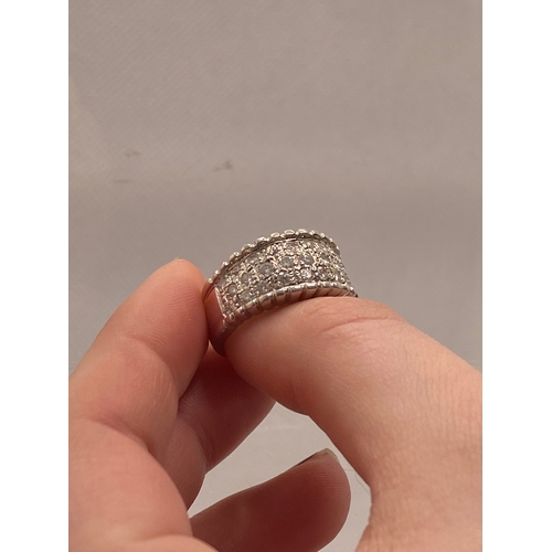 22 - 18ct white gold and diamond ring, approx total 1CTs, approx size L -  A/F stone missing see pics