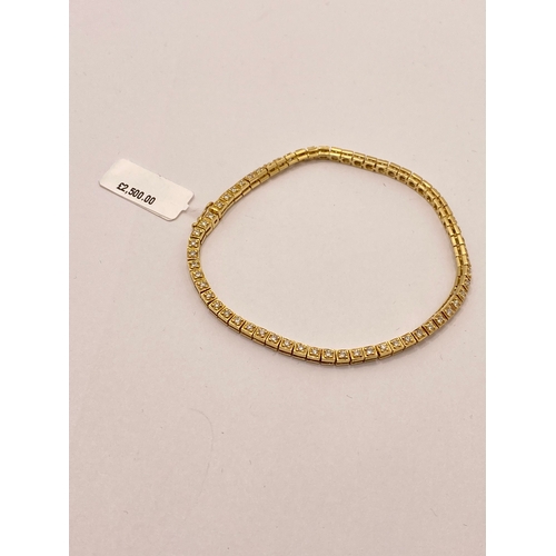 49 - 18ct yellow gold 1.85ct diamond tennis bracelet, approx length 19cm, approx weight 12g,