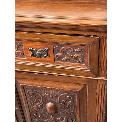 23 - Victorian chiffoniere with drawer and cupboard, approx. H 146cm x W106 cm