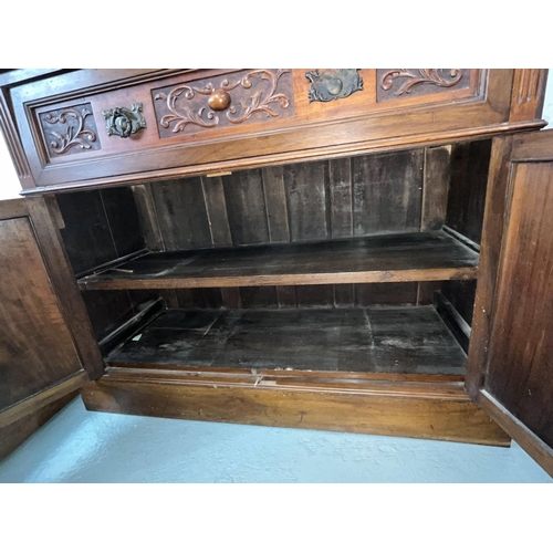 23 - Victorian chiffoniere with drawer and cupboard, approx. H 146cm x W106 cm