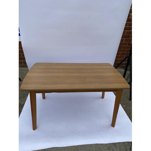 106 - Retro drop leaf Formica table with matching chairs together with Retro Formica table with detachable... 