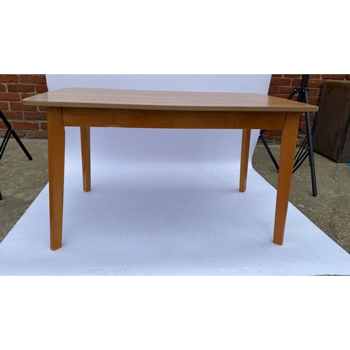 106 - Retro drop leaf Formica table with matching chairs together with Retro Formica table with detachable... 