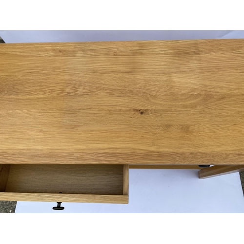 112 - Modern two drawer console table composed of solid wood (poss.John Lewis)