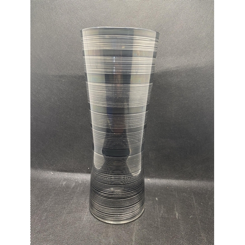 155 - Orrefors linear glass vase, approx. height 27cm