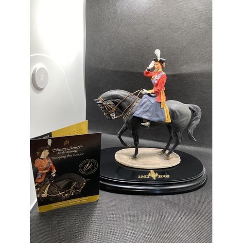 169 - The Queen on Horseback entitled 'Trooping the Colour' by Rob Donaldson, Limited edition no.2246 of 9... 