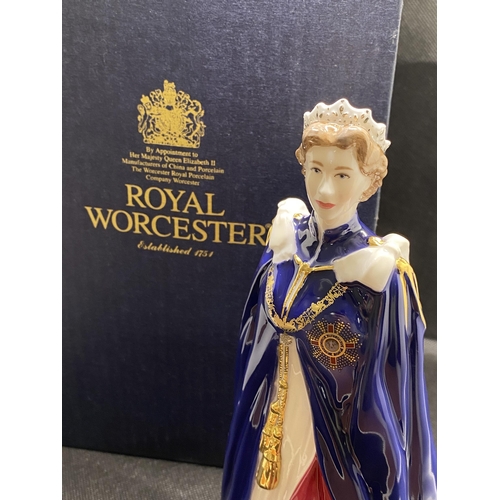 170 - Royal Worcester Queen Elizabeth II commemorative Golden Jubilee figurine modelled by Richard Moore n... 