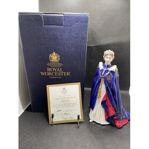 170 - Royal Worcester Queen Elizabeth II commemorative Golden Jubilee figurine modelled by Richard Moore n... 