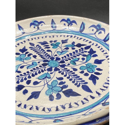 258 - Early 20thC glazed Terracotta Charger, possibly Indian/Multan, approx. diameter 39cm