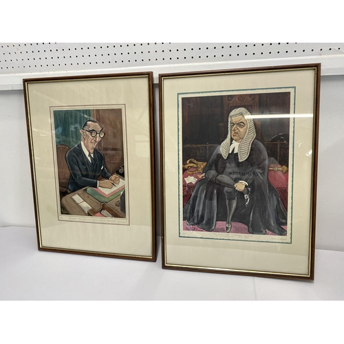 302 - Two framed caricature prints drawn by Sallon - No.12 The Right Hon Viscount Monckton of Brenchly and... 