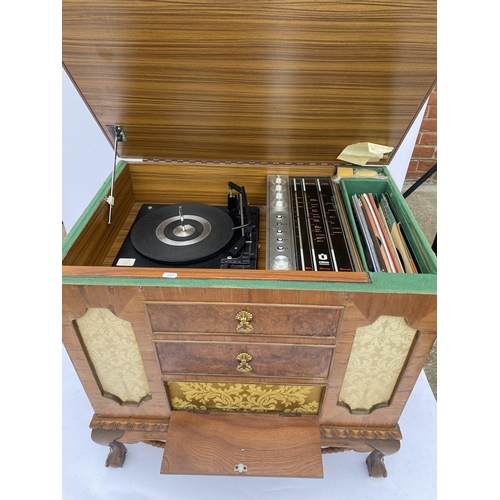 37 - Vintage music centre with Thorn Ultra BSR Record player model 6336 with bespoke cabinet with integra... 