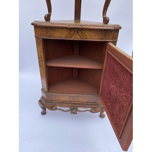 40 - Vintage bespoke corner cabinet with  two tier design to top, front cupboard door features a glazed  ... 