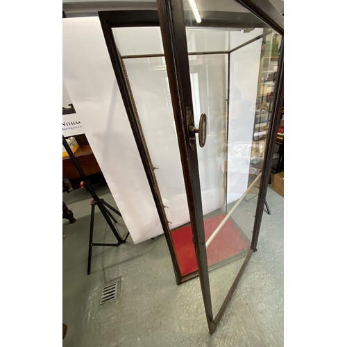 61 - Large antique ebonised display cabinet, fully glazed with facility for adjustable shelves, overall a... 