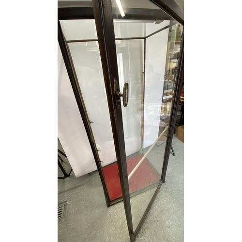 61 - Large antique ebonised display cabinet, fully glazed with facility for adjustable shelves, overall a... 