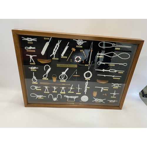 88 - Deep framed maritime display of nautical knots