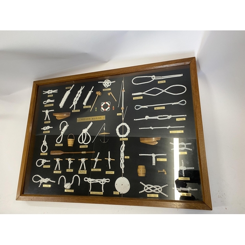 88 - Deep framed maritime display of nautical knots