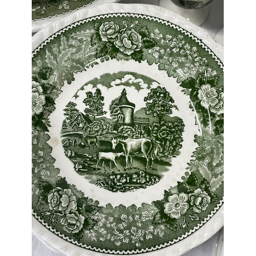 81 - A large quantity of Adams real English ironstone china depicting English countryside scene, terrines... 