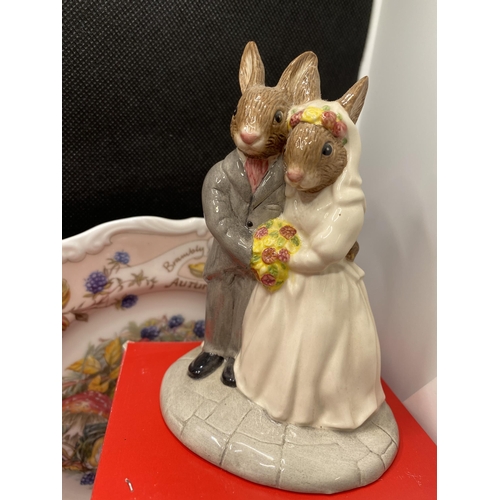 265 - Royal Doulton boxed Bunnykins figures Home Grown, Wedding Day, Little Ballerina together with x4 f... 