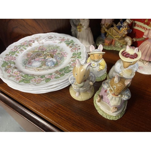 265 - Royal Doulton boxed Bunnykins figures Home Grown, Wedding Day, Little Ballerina together with x4 f... 