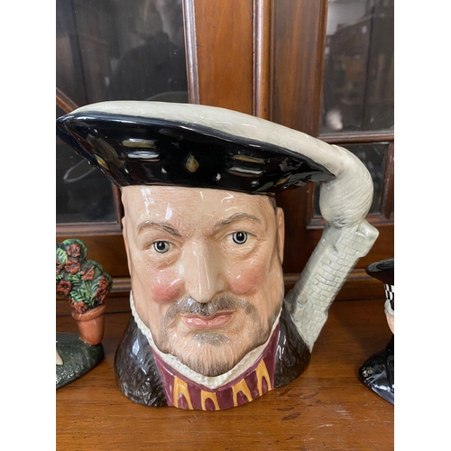 267 - A quantity of collectible Royal Doulton Toby jugs of distinct designs to include The Busker, Old Sal... 