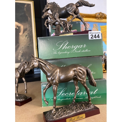 244 - A selection of x7 boxed 'The Sport Of Kings ' horse figures to include Nijinsky, Secretariat, Mill R... 