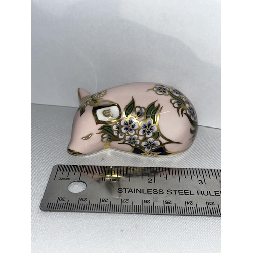 181 - Royal Crown Derby pickworth piglet with certificate, golden stopper and in box together with Royal C... 