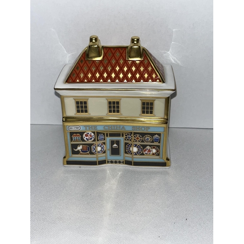 229 - Royal Crown Derby mini The China Shop paperweight with a stopper in box