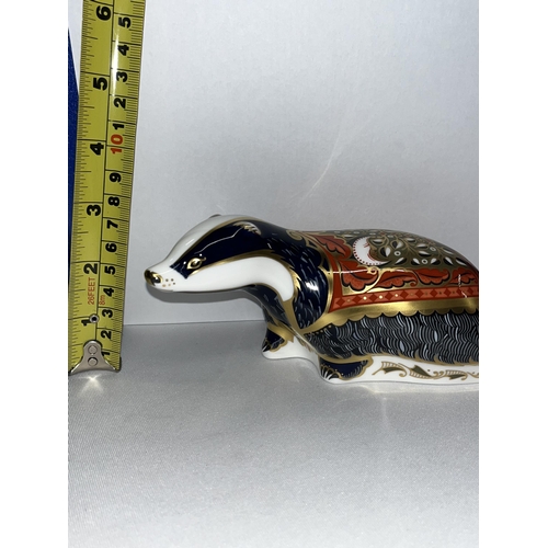 235 - Royal Crown Derby moonlight badger with gold stopper in box