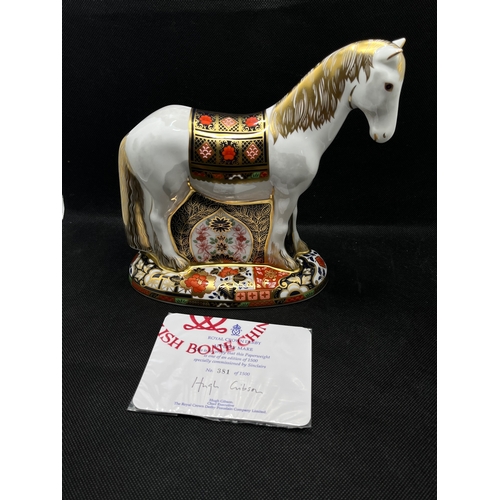 175 - Royal Crown Derby Appleby Mare no. 381/1500 . With box and certificate signed Sinclair to base